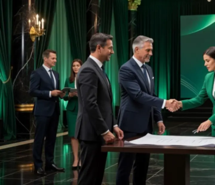 Elegancka sala bankietowa podczas korporacyjnego wydarzenia Barbara Hopko HO&KO